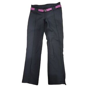 Lululemon Pants Belt It Out Kick Pleat Black Purple Belt Cropped Women's 4